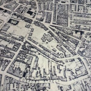a black and white map of old Coventry
