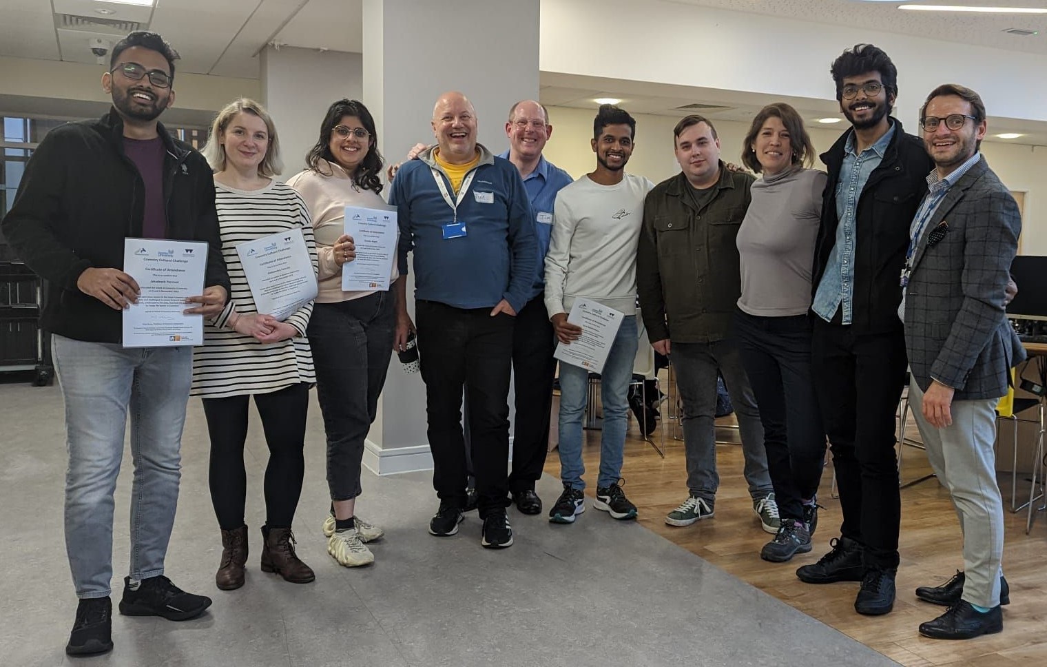 A group of people participating in the Coventry Cultural Challenge