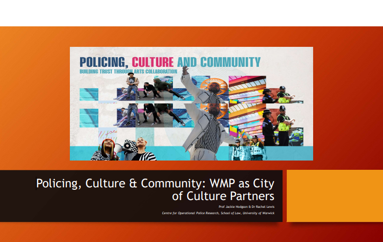 Powerpoint front page with images of the City of Culture policing